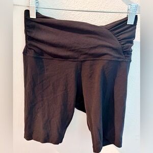 lululemon athletica Black Fold-Over High Waist Bike Shorts